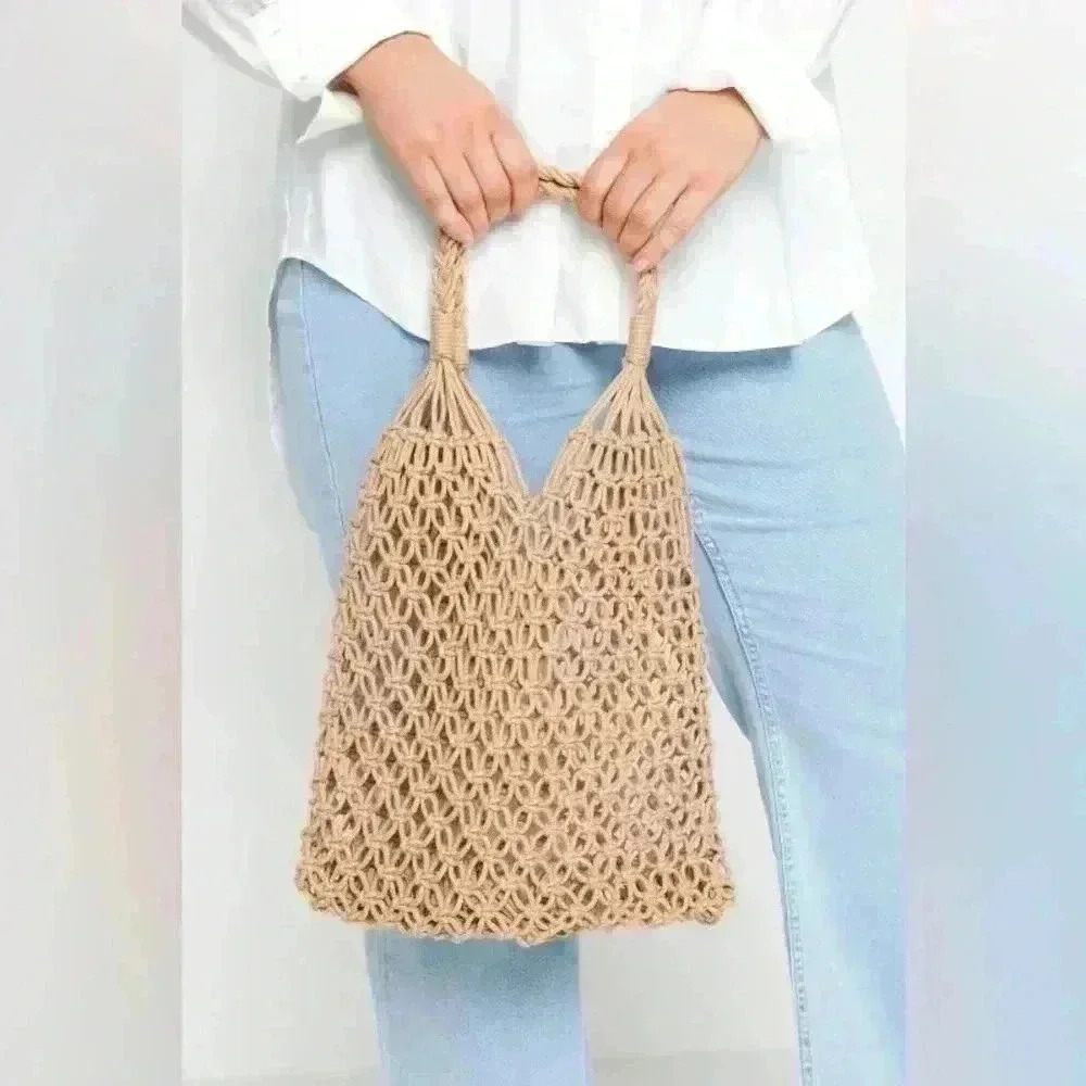 Crochet Macramé Tote - Picture 2 of 6